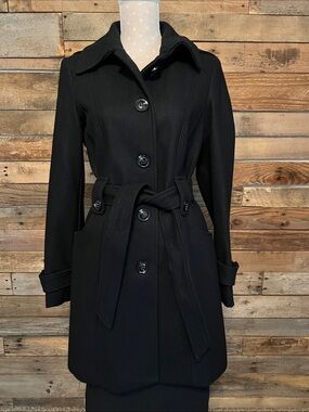 Liz Claiborne Black Belted Trench Coat